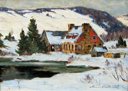 Old Farmstead on the Murray River, Quebec by Thomas Hilton Garside - Auction record, sale price, and art valuation. Compare with similar artists and explore comparable artworks.