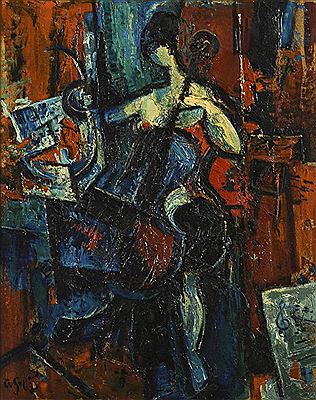 "Blaues Cello" by Adolf Gerhard - Auction record, sale price, and art valuation. Compare with similar artists and explore comparable artworks.