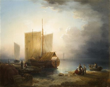 Homecoming of the fishermen at Lake Constance by Friedrich Thurau - Auction record, sale price, and art valuation. Compare with similar artists and explore comparable artworks.