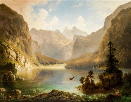 Luminous Alpine Landscape, Possibly the Dachstein Mountains