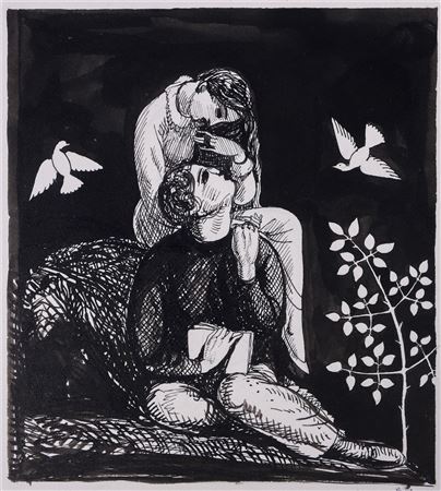Drawing of Young Couple