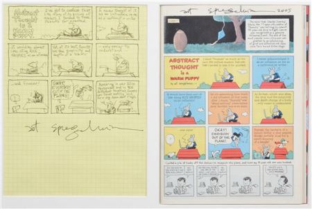 Original comic sketch "Abstract Thought is a Warm Puppy" AND printing of The New Yorker February 14, 2000 (2)