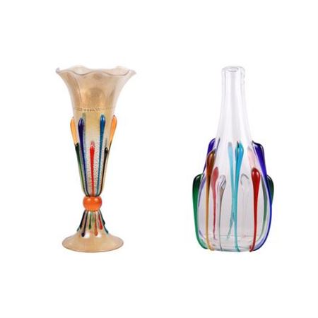 MURANO ART GLASS VASES (2)