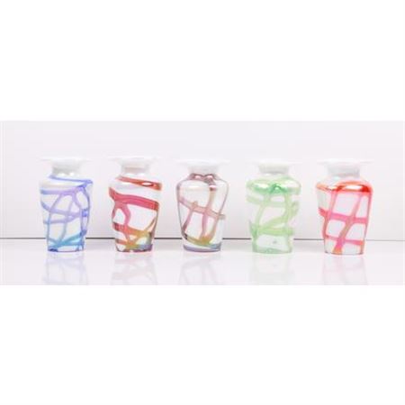 ART GLASS VASES (5)