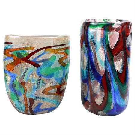 MURANO ART GLASS VASES (2)