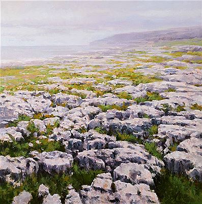 LOOKING TOWARD BLACK HEAD, BURREN, COUNTY CLARE, 1997 by Trevor Geoghegan - Auction record, sale price, and art valuation. Compare with similar artists and explore comparable artworks.