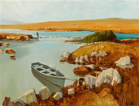 FISHERMEN IN A CONNEMARA LANDSCAPE