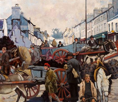 FAIR DAY, WESTPORT, COUNTY MAYO, c.1943 by Lilian Lucy Davidson - Auction record, sale price, and art valuation. Compare with similar artists and explore comparable artworks.