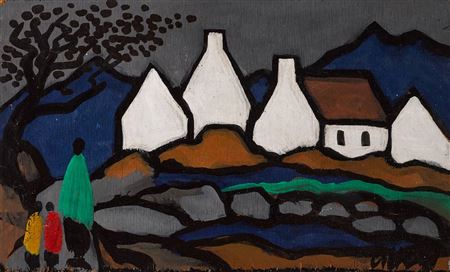 FIGURES WITH COTTAGES