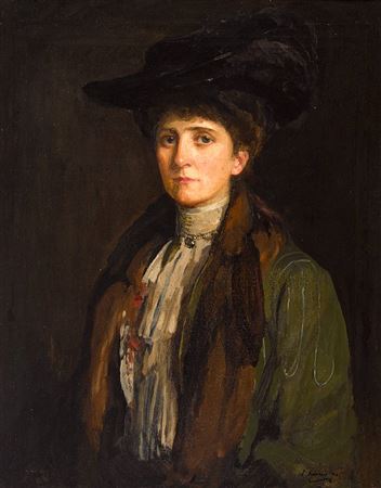 A LADY IN BROWN (THOUGHT TO BE MISS MARGARET EDITH BANNATYNE), 1905