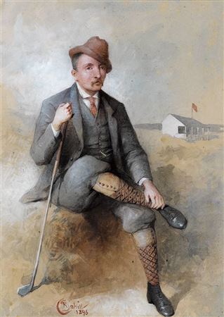 GOLFER AT LAHINCH, COUNTY CLARE, 1896