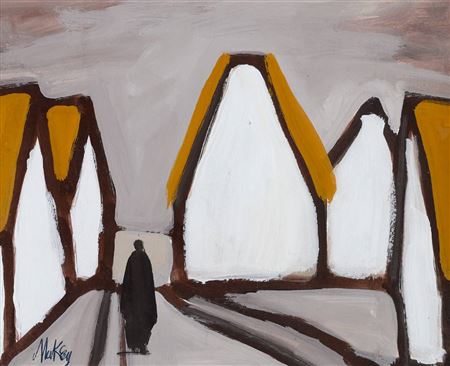 FIGURE WITH COTTAGES