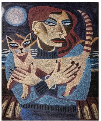 WOMAN AND CAT