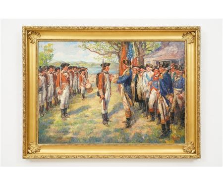 "Ceremony of Valor - Washington Awarding Medal To One of His Troops", dated 1946