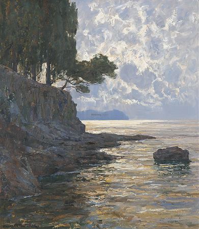 Felsige Rivieraküste bei Nervi.