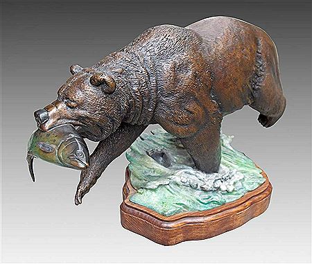 Bear with Rainbow Trout