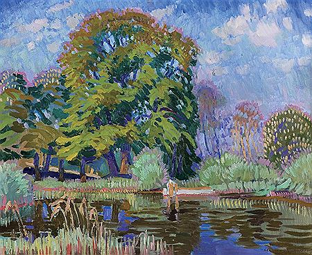 LANDSCAPE WITH TREES BY THE WATER by Henryk Uziemblo - Auction record, sale price, and art valuation. Compare with similar artists and explore comparable artworks.