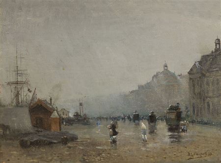 The quai de la Bourse, in the mist, 1883