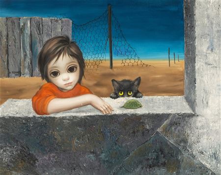 Girl with Cat and Turtle