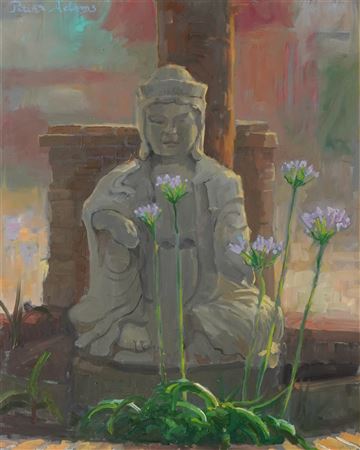 Kwan Yin in Agapanthas