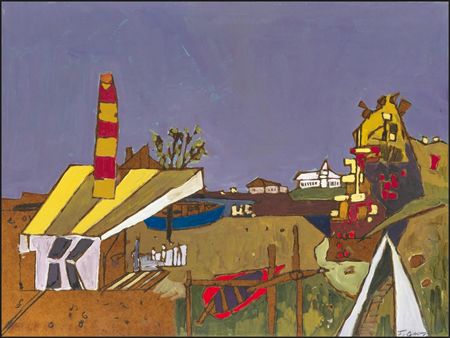 Barges on the waterfront