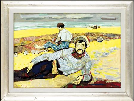 Sozopol fishermen by Josef Liesler - Auction record, sale price, and art valuation. Compare with similar artists and explore comparable artworks.