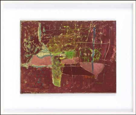 Sample artwork by Adriena Simotova (1926 - 2014), known for abstract images of paper and fabric, mixed-media painting, head studies - View similar artists and auction records