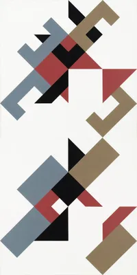 Divided rhombuses in opposite order, two dimensions (diptych)