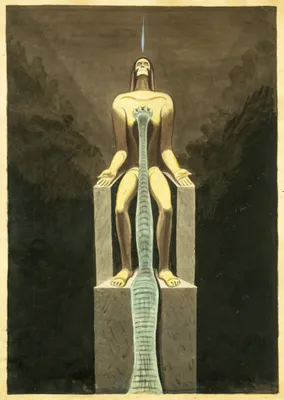 Sample artwork by Jan Konupek (1883 - 1950), known for surreal images, christian theme illustration - View similar artists and auction records