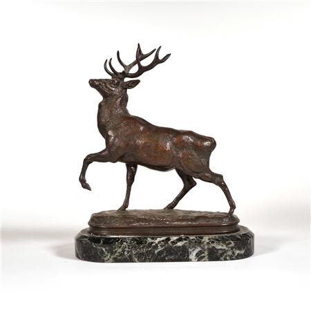 Stag with head raised