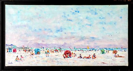 La plage de Trouville, ciel d’après midi