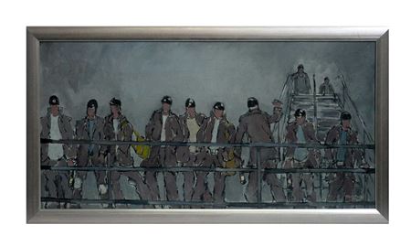 "Miners Leaving the Pit" by Tom Dack - Auction record, sale price, and art valuation. Compare with similar artists and explore comparable artworks.