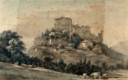 View of the remains of the Rochetaille castle