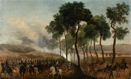Camp at Compiègne during the presentation of Hélène de Mecklembourg-Schwerin to the army on the occasion of the marriage of the Duc d’Orléans