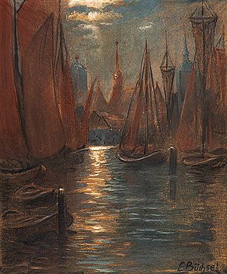 Nächtlicher Hafen, Stralsund by Elisabeth Buchsel - Auction record, sale price, and art valuation. Compare with similar artists and explore comparable artworks.