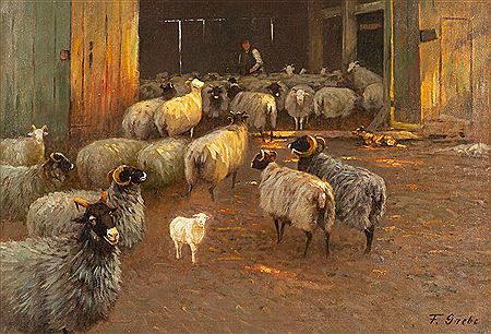 Der Schäfer und seine Herde by Fritz Grebe - Auction record, sale price, and art valuation. Compare with similar artists and explore comparable artworks.