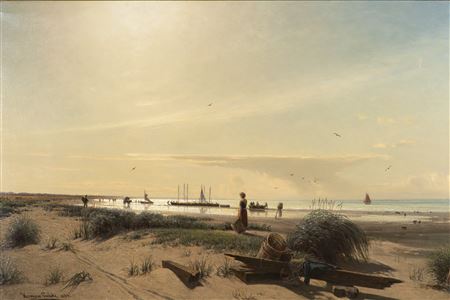 Sample artwork by Hermann Eschke (1823 - 1900), known for seascape and coastal view painting - View similar artists and auction records