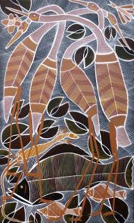 "Brolgas at The Billabong" by Eddie Blitner - Auction record, sale price, and art valuation. Compare with similar artists and explore comparable artworks.