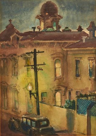 Old San Francisco night, circa 1941 by William Ross Cameron - Auction record, sale price, and art valuation. Compare with similar artists and explore comparable artworks.