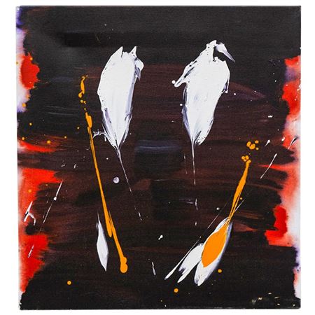 Two Flowers Against Black