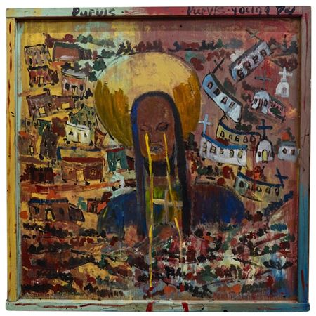 Sample artwork by Purvis Young (1943 - 2010), known for mod naive urban views, installation - View similar artists and auction records