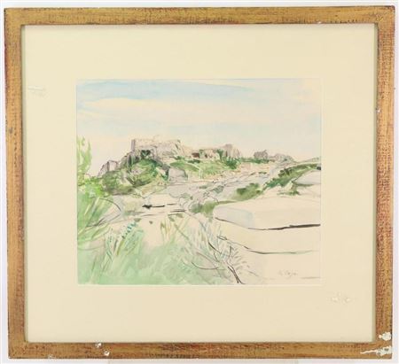 Landscape of a village high on the rocks