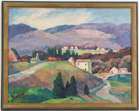 Mountainous landscape with village