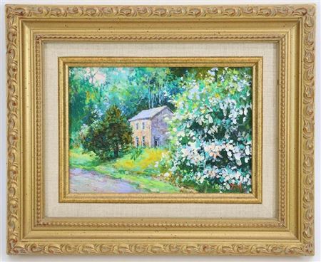 Summer landscape with a home nestled off the beaten path