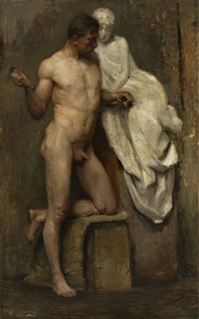 Male nude by Ignacio Pinazo Camarlench - Auction record, sale price, and art valuation. Compare with similar artists and explore comparable artworks.