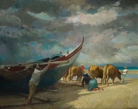 "Fishermen on the beach"