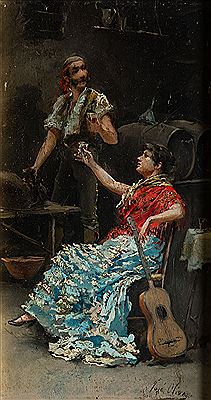 Sample artwork by José Oliva Rodrigo (Born 1855), known for genre painting - View similar artists and auction records