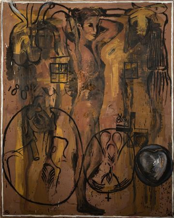 Nude with symbols
