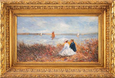 "Couple in love in front of the sea"