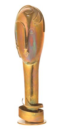 Young woman's elongated face